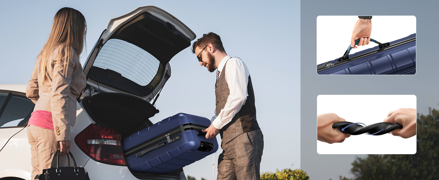 Набір валіз SHOWKOO 3 шт. з жорстким корпусом, ABS+PC, розширюваний, з TSA замком та 4 колесами (M, L, XL, Champagner)