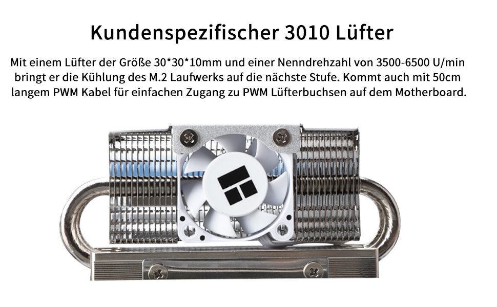 SSD накопичувач TR HR10 2280 PRO з радіатором охолодження, двосторонній, 4 теплові трубки, PWM вентилятор, термопаста для ПК та комп'ютера