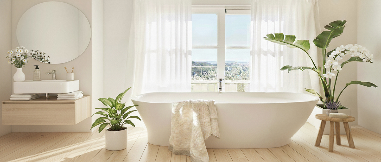 Штора для душу Bonhause Braun Eukalyptus осінній акварельний малюнок, 180x180 см, поліестер, водонепроникна, з 12 гачками