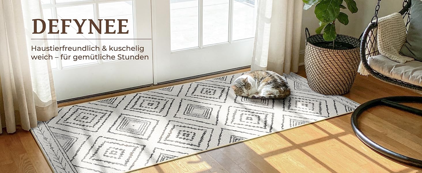 Килимок-довгий килим для коридору 60 x 180 см, неслизький для кухні, з коротким ворсом, пральний, складаний, у стилі бохо – для коридору, кухні, вітальні та офісу, чорно-білий 60 x 180 см