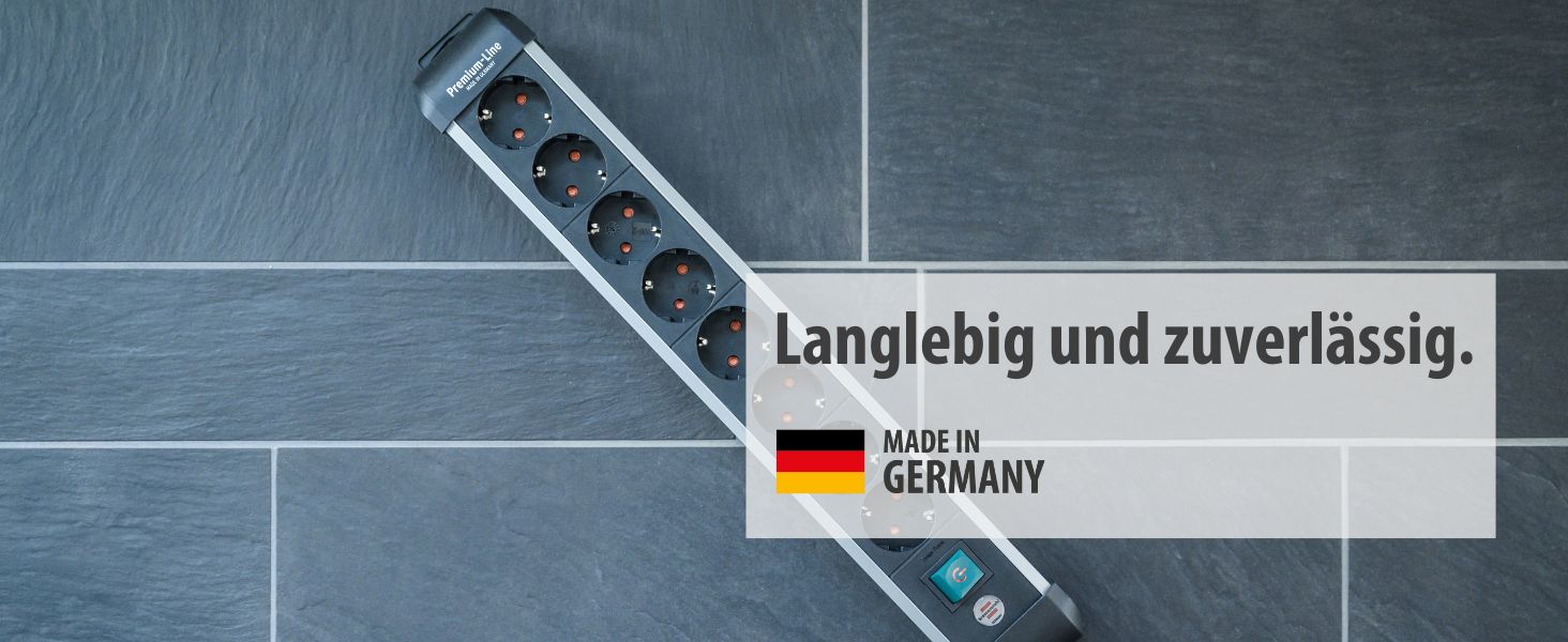Мережевий фільтр Brennenstuhl Premium-Alu-Line на 8 розеток, 3м, алюмінієвий корпус з вимикачем, Made in Germany