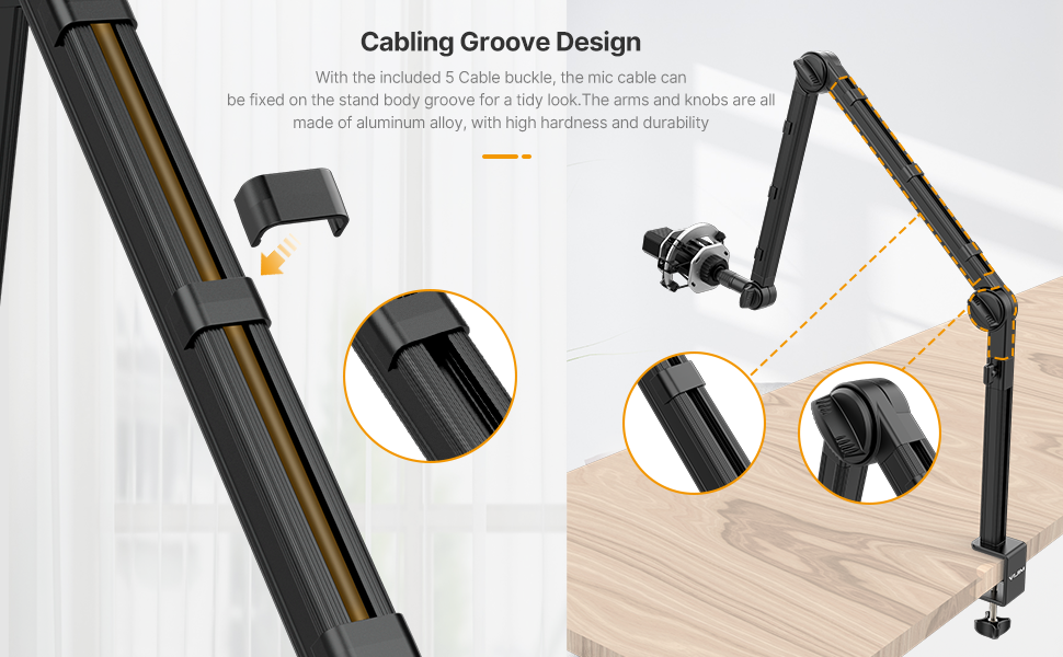 Тримач для мікрофона ULANZI LS24 - професійний, міцний, для студії, стрімінгу, подкастів, broadcast, з адаптерами 3/8' та 5/8'