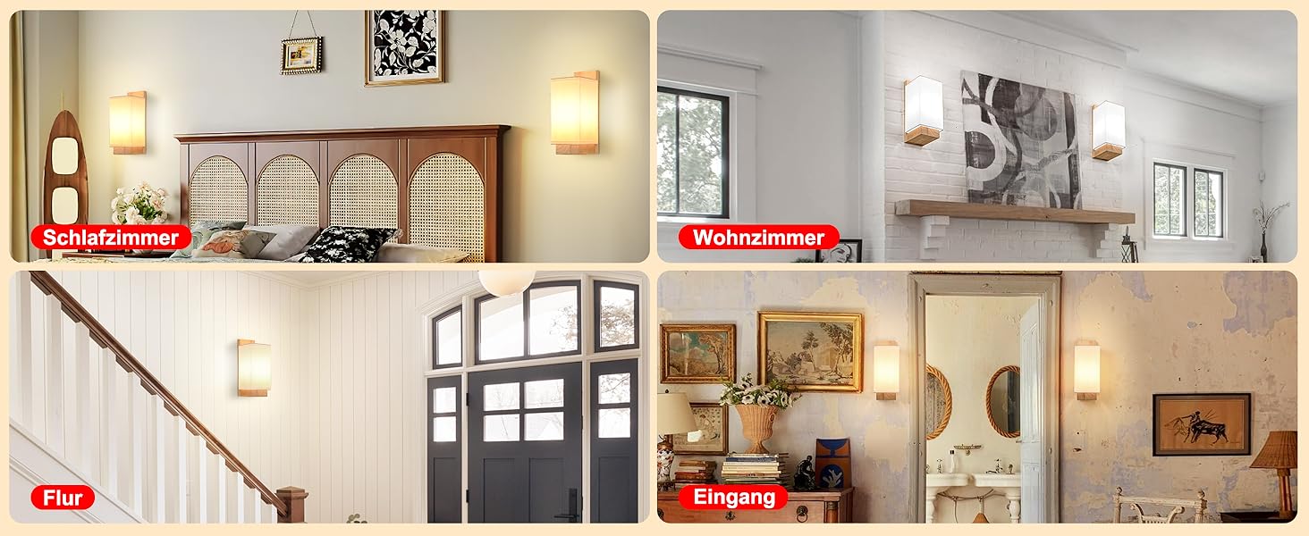 Настінний світильник Gleonlux з дерева, вінтажний стиль, E14, тканинний, для дому, індустріальний, для сходищ, вітальні, спальні, коридору, квадратний (10x12x25)