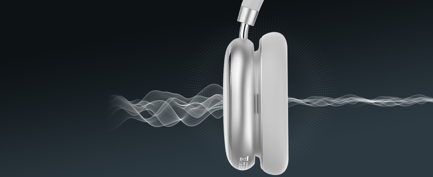 Навушники бездротові Bluetooth 6.0 NC95 з активним шумозаглушенням, сріблясті. До 120 годин роботи, налаштування EQ через додаток, для подорожей та спорту