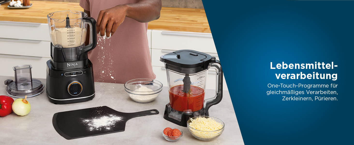 Ninja 2-in-1 Detect Power Mixer Pro with Single Serve - 1200W Power Blender with Pitcher & 2 Single Serve Cups - Smoothie, Vegetable & Frozen Drink Mixer - TB301EU