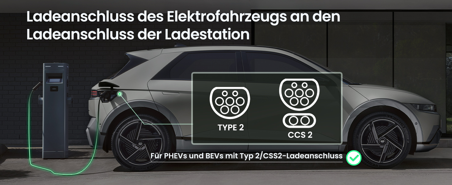 Кабель зарядки для електромобіля GONEO Typ 2, 11кВт, 7м, 16A, 3 фази