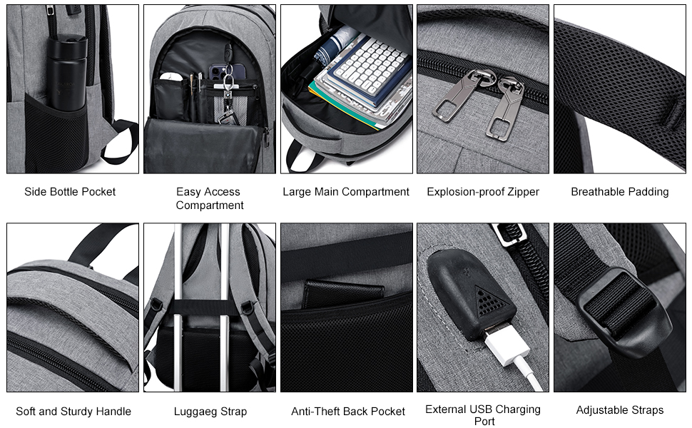 Рюкзак BIKROD для чоловіків та жінок, шкільний рюкзак для хлопчиків та дівчаток-підлітків, водонепроникний, з відділенням для ноутбука 15.6