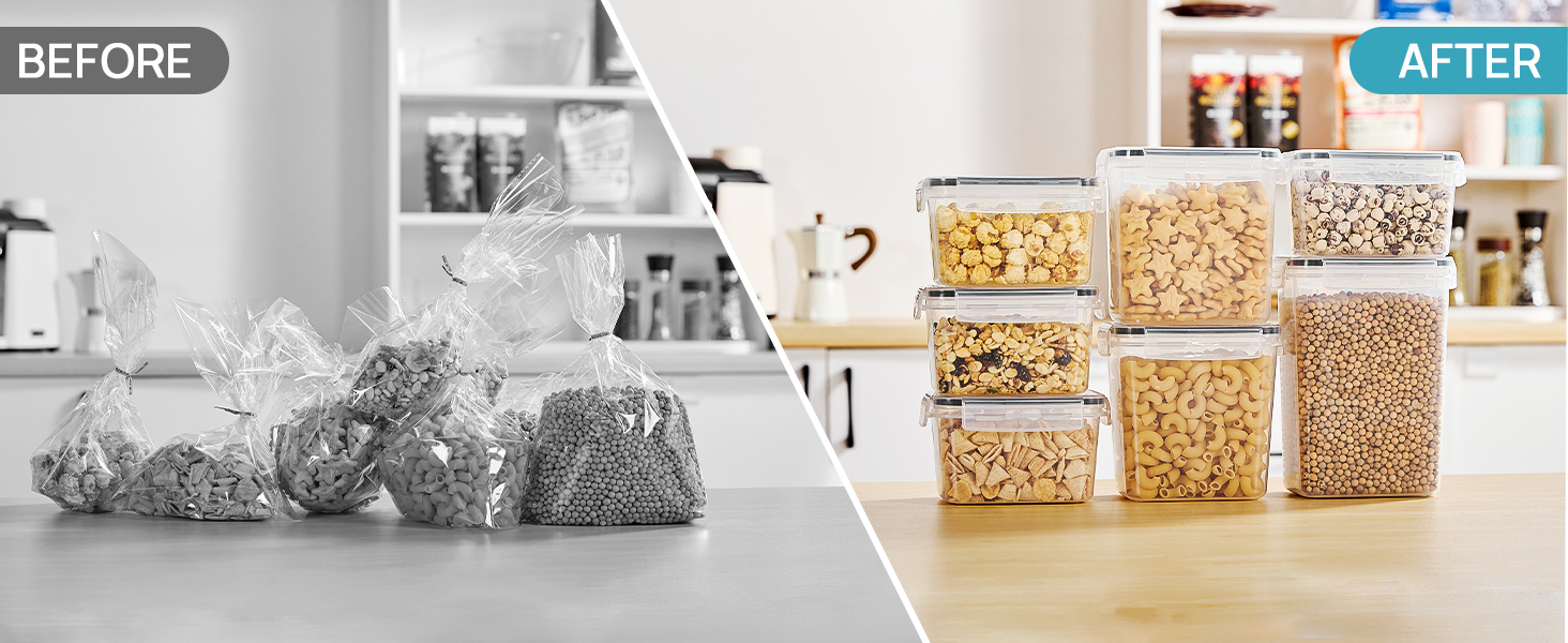 Набір контейнерів для зберігання Vtopmart з кришкою, 24 шт. - BPA-free, для борошна, цукру, круп. З ручкою та етикетками