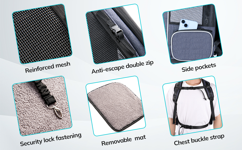 Рюкзак-переноска для котів та маленьких собак Morpilot, 7 кг, Denim Blue, 32x28x42 см