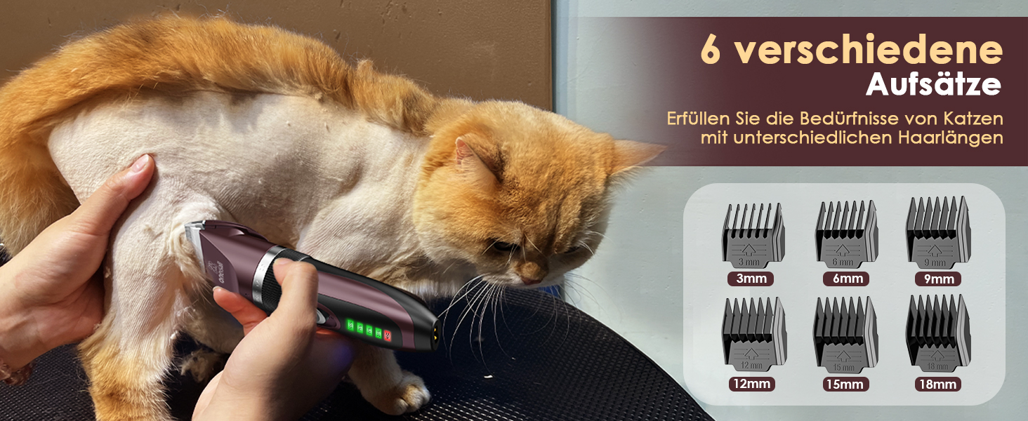 Машинка для стрижки котів та собак oneisall Leise - професійна, рожева, для довгошерстих тварин з густою шерстю