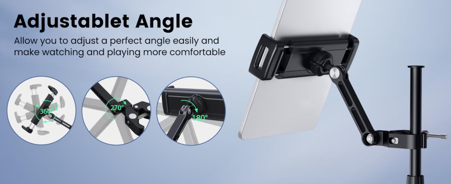 Підставка для планшета та мікрофона CreaDream, регульована, для телефонів та iPad (4.7-13 дюймів)