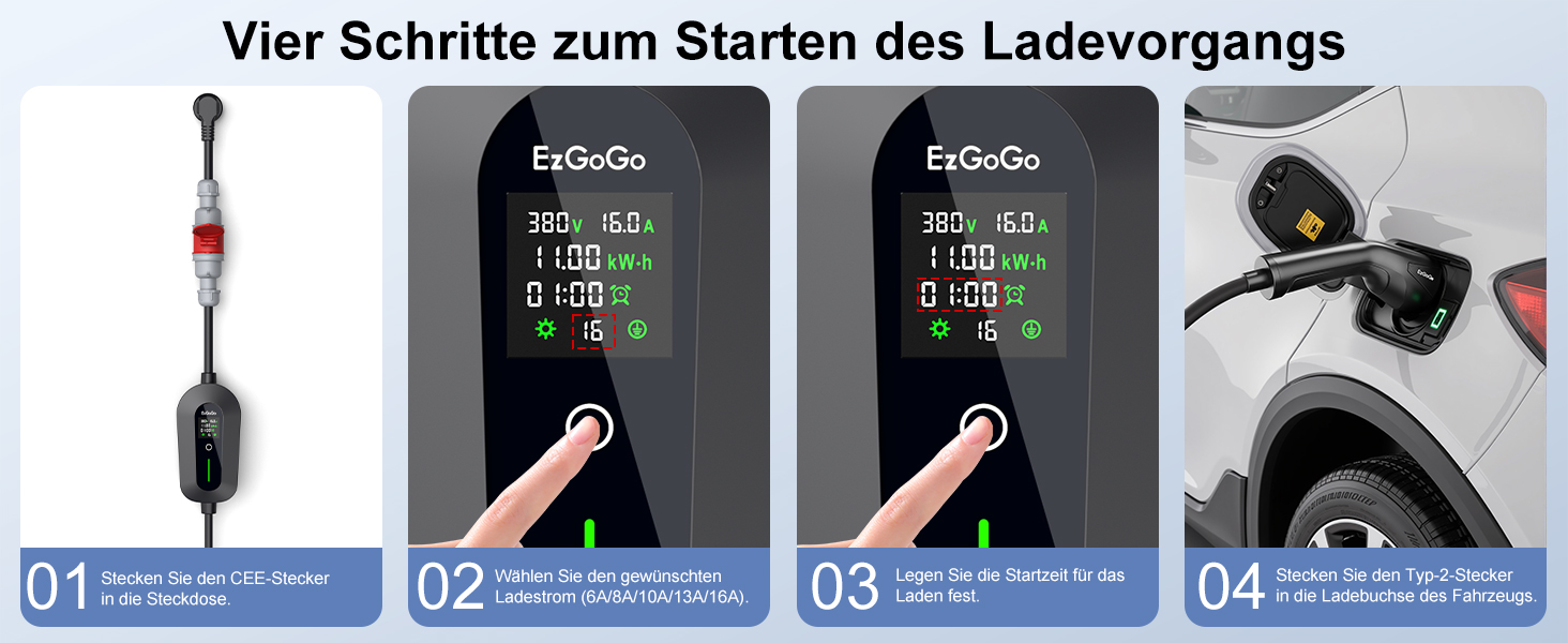 Мобільна зарядна станція Wallbox 11 кВт (3-фазна) з кабелем 7м, роз'єм Type 2, CEE 16A, адаптер-сет | Зарядка для електромобілів та PHEV | IP65, 6/8/10/13/16A
