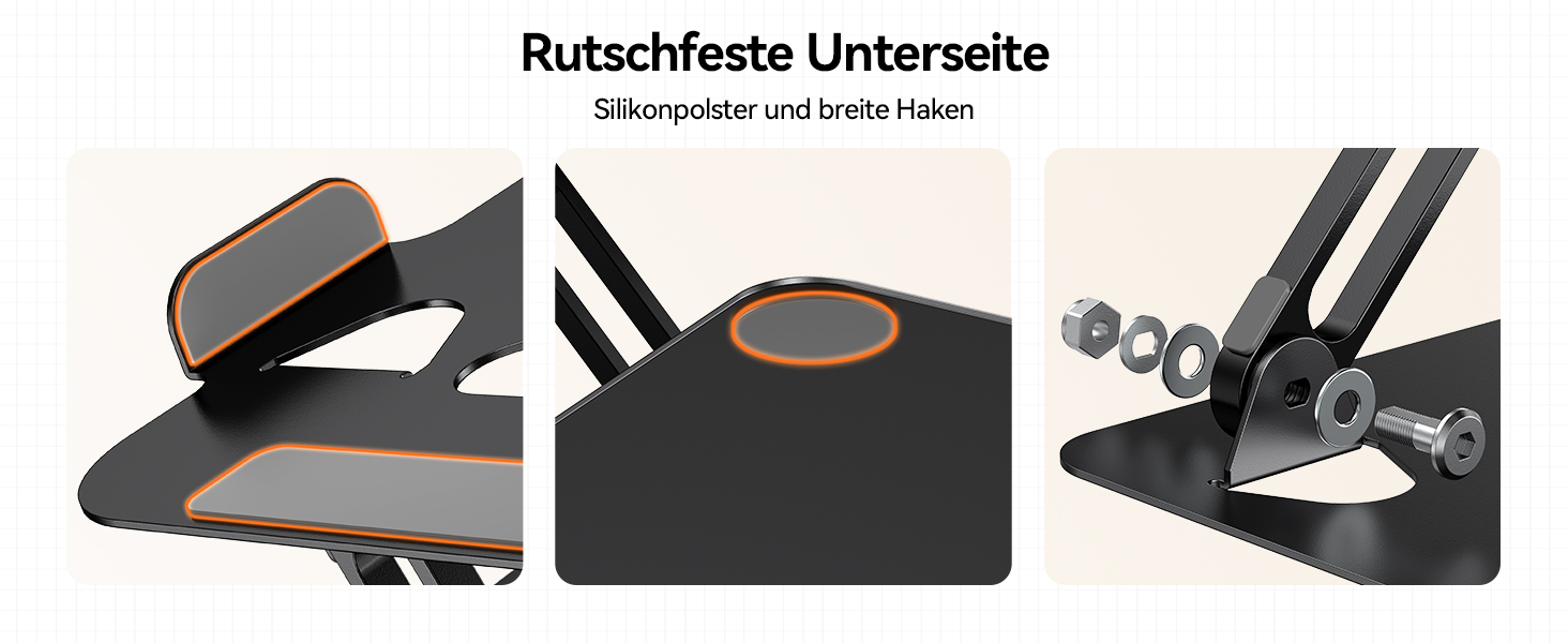 Підставка для ноутбука TECKNET, металева, регульована, чорна, 10-17.3 дюймів