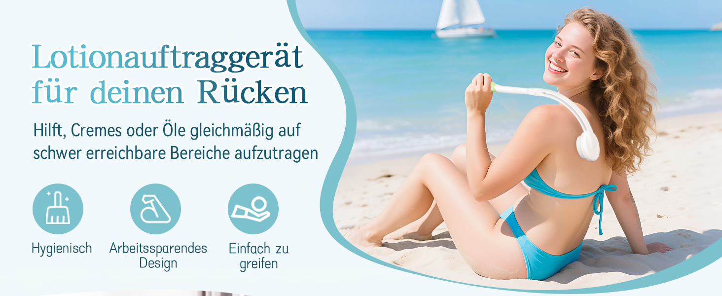 Набір для масажу спини з насадкою (3 змінні насадки), довга ручка - догляд за спиною 2024