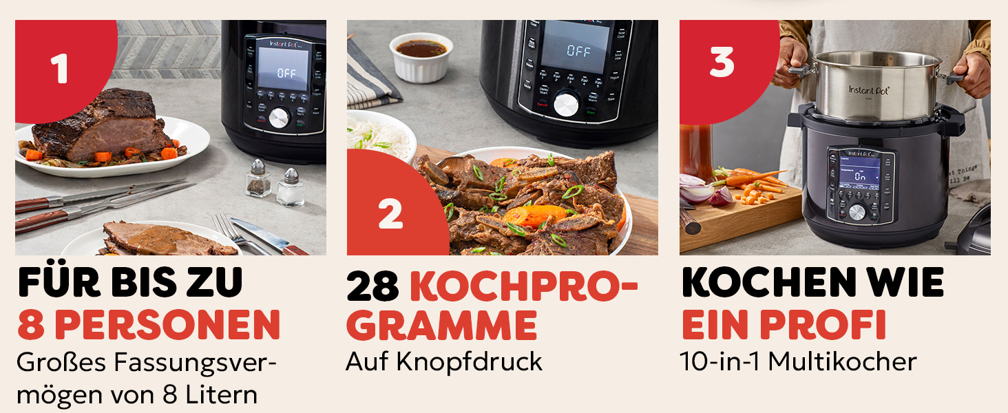 Instant Pot Pro 10-в-1: мультиварка-скороварка, 1200 Вт, 5.7 л, чорна нержавіюча сталь. 10 функцій: скороварка, плита, рисоварка, пароварка, йогуртниця, Sous Vide.