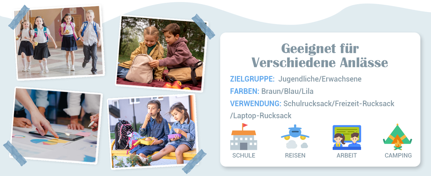 Дитячий рюкзак для дівчинки - водонепроникний, легкий, стильний, з великою місткістю, для 3-9 класу, фіолетовий, нейлон