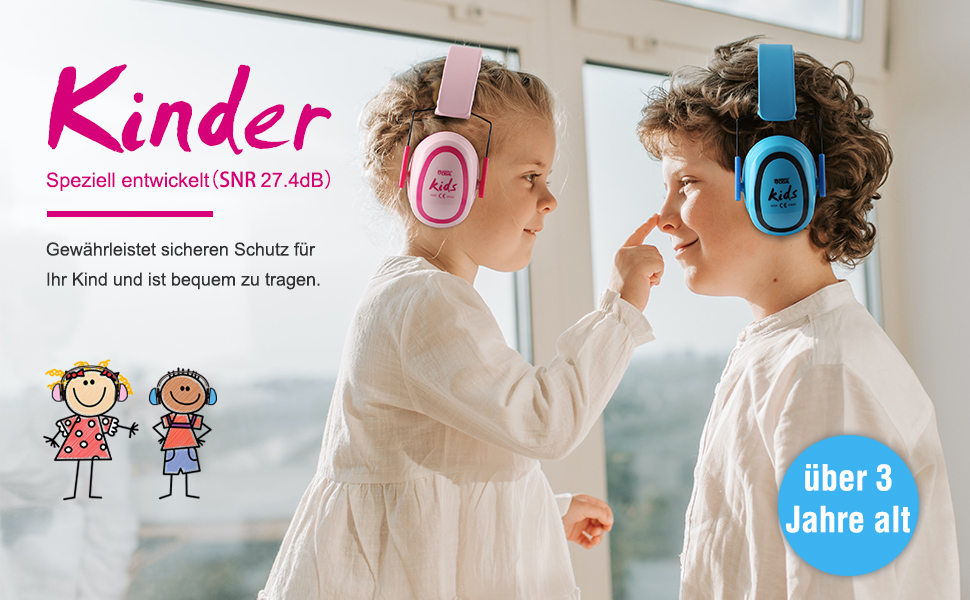 Навушники для дітей Green Devil - захист від шуму, блакитні (SNR27.4)