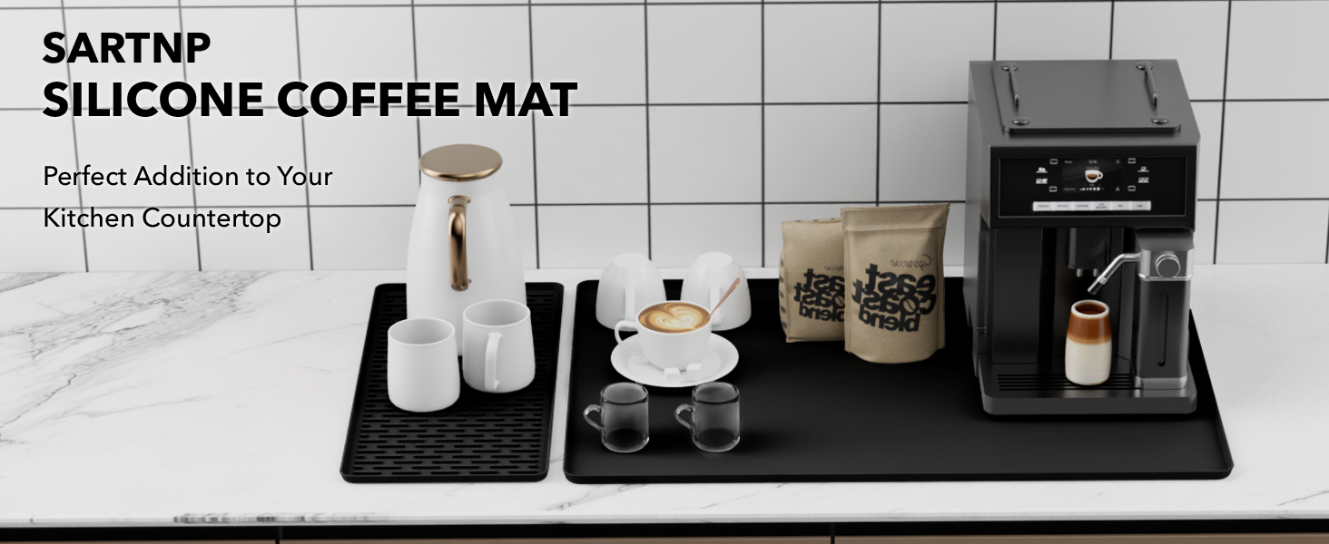 Силіконовий килимок для кавомашини Kaffeemaschine 60x40 см, чорний - термостійкий килимок під кавоварку