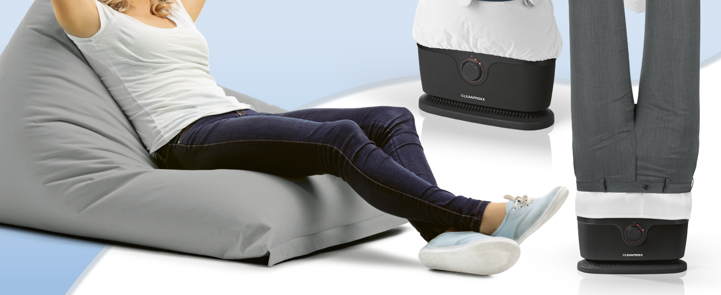 CLEANmaxx автоматичний випрямляч сорочок PRO з насадкою для штанів | Замінює праску, відпарювач, steamer | Пристрій для прасування з манекеном для сорочок, блузок та штанів | Інноваційний та ефективний Pro з насадкою для штанів, чорний