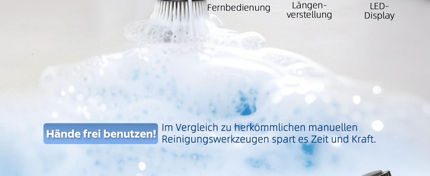 Електрична щітка для прибирання з акумулятором 3000mAh, 7 насадок, регульована ручка, IPX7 водонепроникність, 2 швидкості, для ванної кімнати та плитки, кремово-білий колір (Коричнева Хмара)