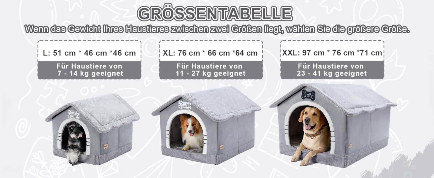 Будка для собак Jiupety, XL, 51x46x46 см, сіра - затишна лежанка для собак вагою 7-14 кг