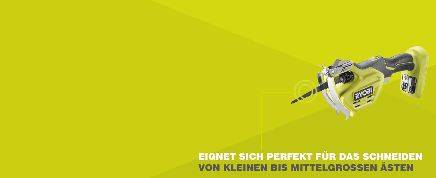 Акумуляторний сучкоріз RYOBI ONE+ 18V OLP1832BX, 80 см, діаметр різу 32 мм, байпас-лезо, 250 Нм, гачок для гілок, без акумулятора та зарядного пристрою