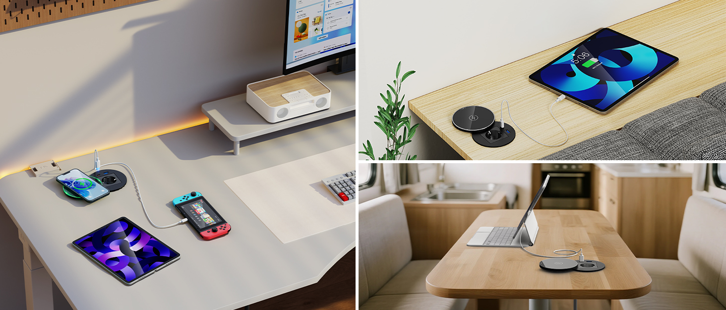 Мережевий фільтр 10 розеток з захистом від перенапруги, з вимикачем та поворотними кріпленнями, металевий корпус (білий)