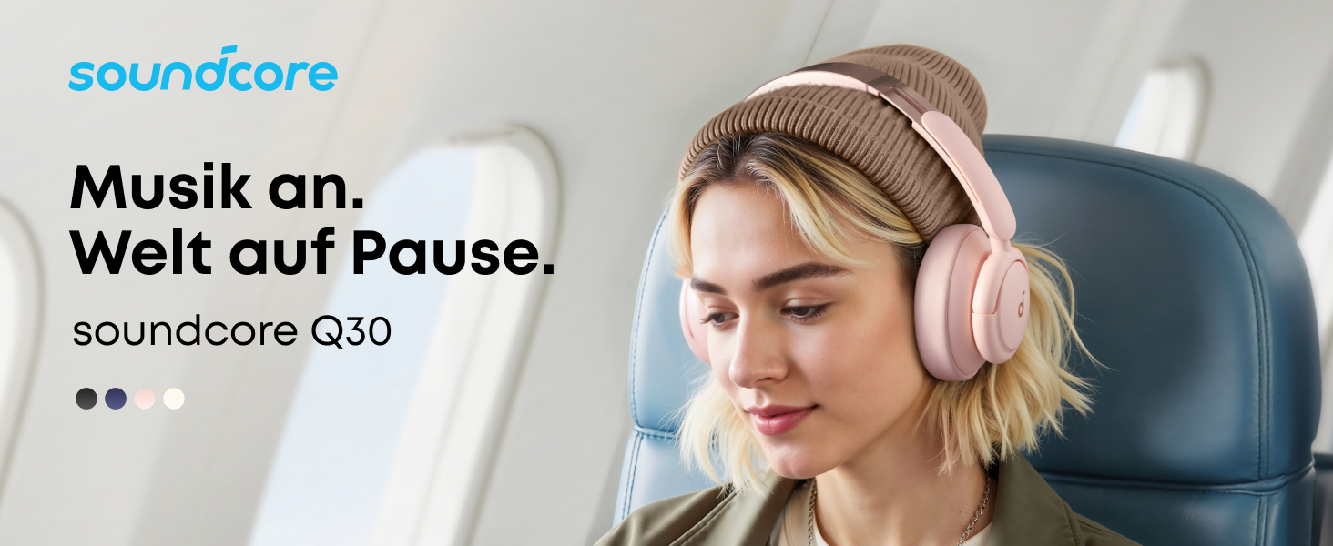 Soundcore Q30 навушники Bluetooth з активним шумозаглушенням, Hi-Res звук, 40 годин роботи, рожеві