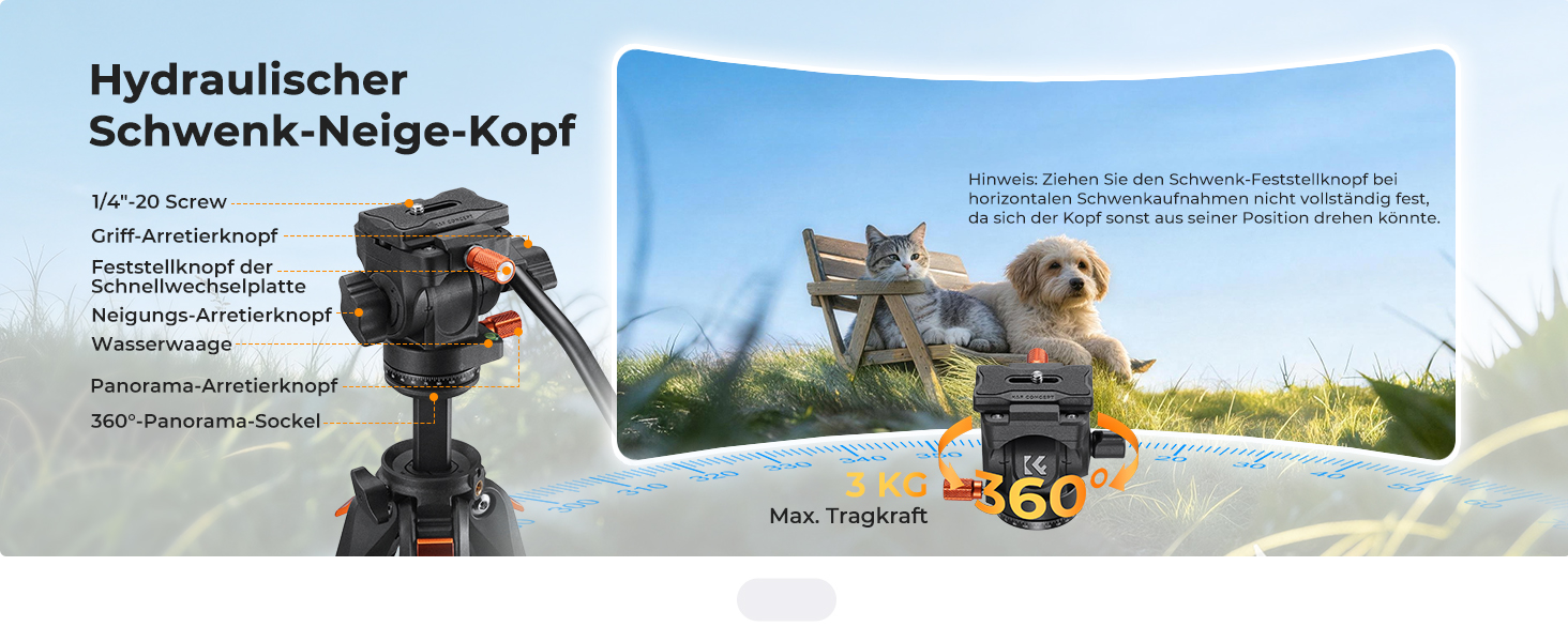 Штатив для камери K&F Concept з гідравлічною головою, алюмінієвий компактний штатив для DSLR, відеоштатив 187 см з тримачем для смартфона та планшета