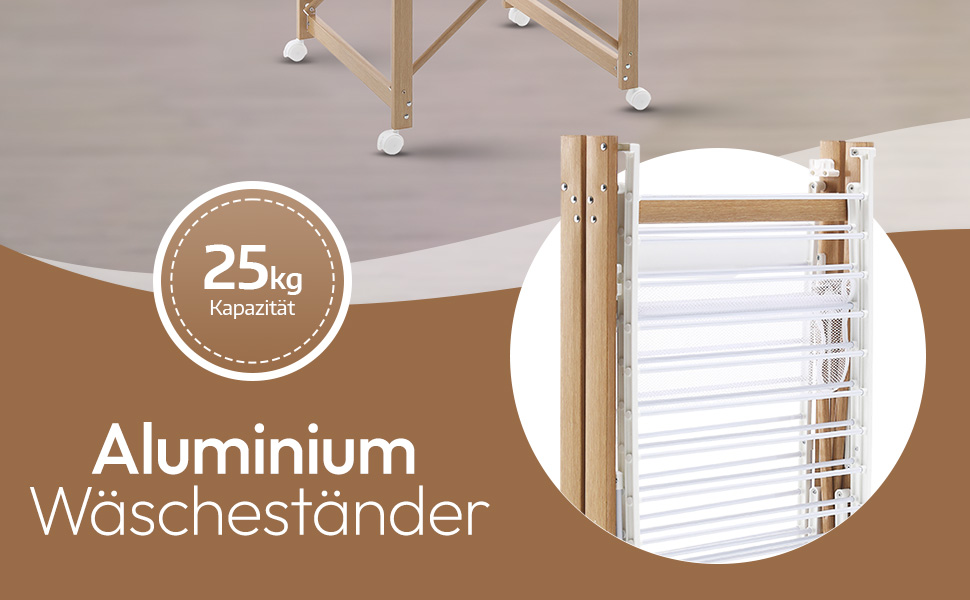 Металева сушарка для білизни Meisterhome® з 30 метрами мотузок, розкривні крила, економія місця, для одягу та рушників - біла