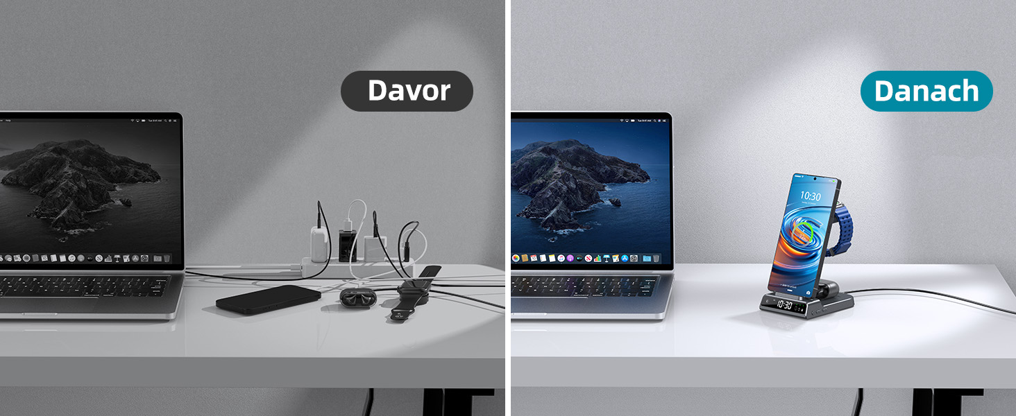 Бездротовий зарядний пристрій для Samsung Galaxy S25 Ultra, S24, Z Fold 6, Z Flip 6, Watch Ultra/8/7/6, Buds - чорний