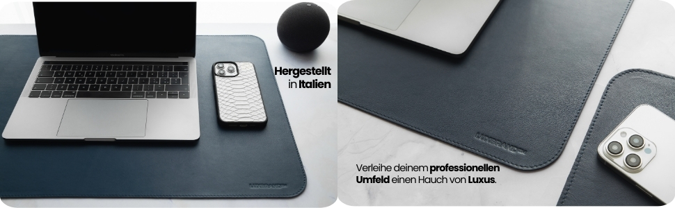 Підкладка на стіл зі шкіри, чорна, 2 шт. (XXL + Mousepad)