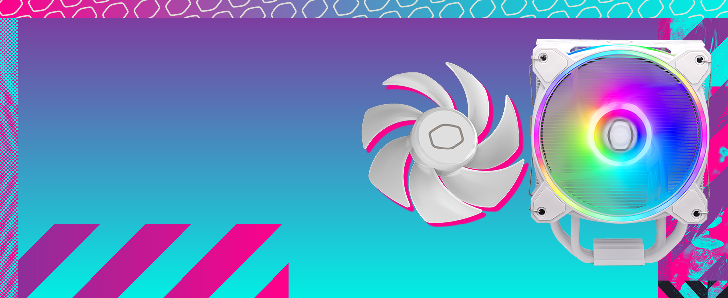 Cooler Master Hyper 212 Halo White - Кулер для CPU з RGB підсвічуванням, чорний, LGA1700/AM5