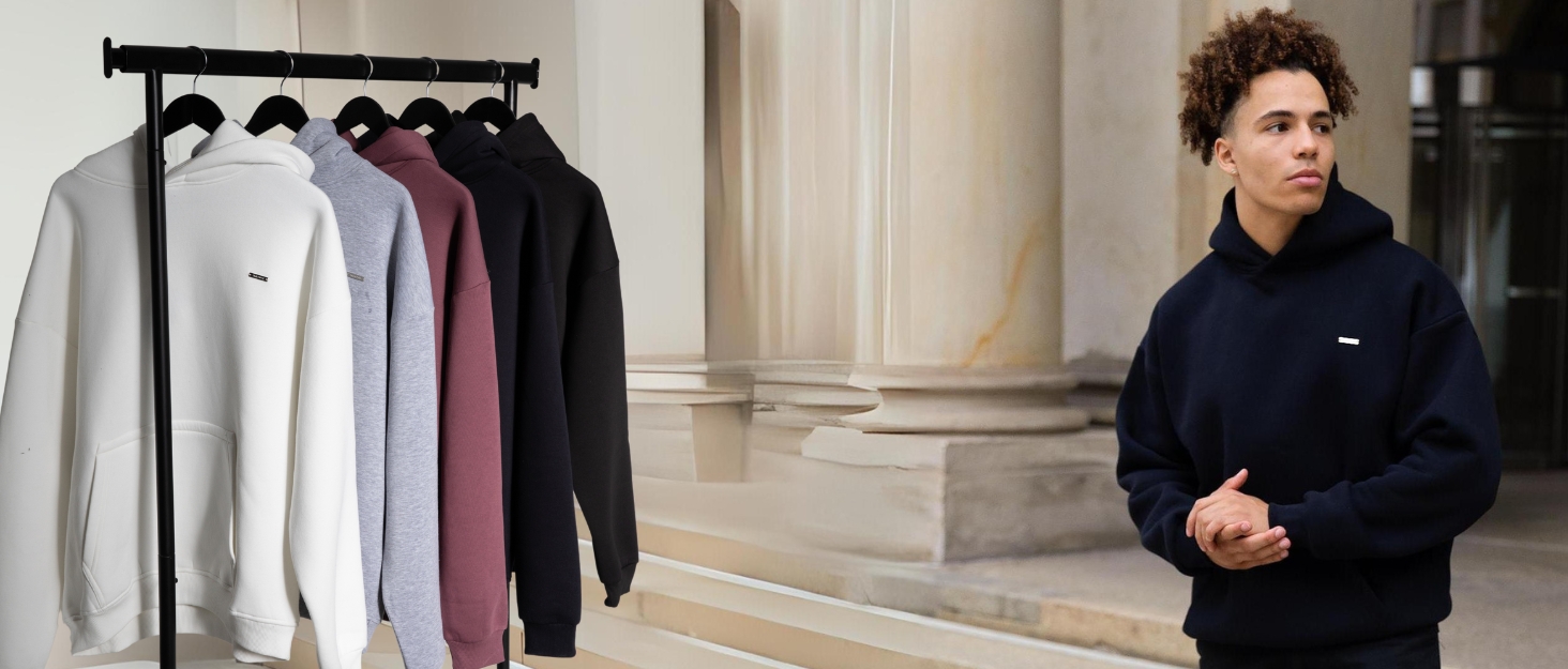 SMILODOX Худі Dawson для чоловіків - Оверсайз толстовка з капюшоном - З довгим рукавом, Ідеально для спорту, стилю вулиці та повсякденного носіння, Зручна та універсальна, Чорний колір