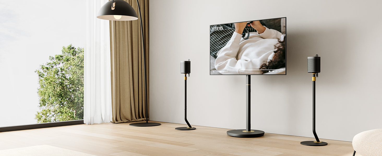 Підставка для колонок FITUEYES Design, регульована висота, металева, чорна (2 шт.)