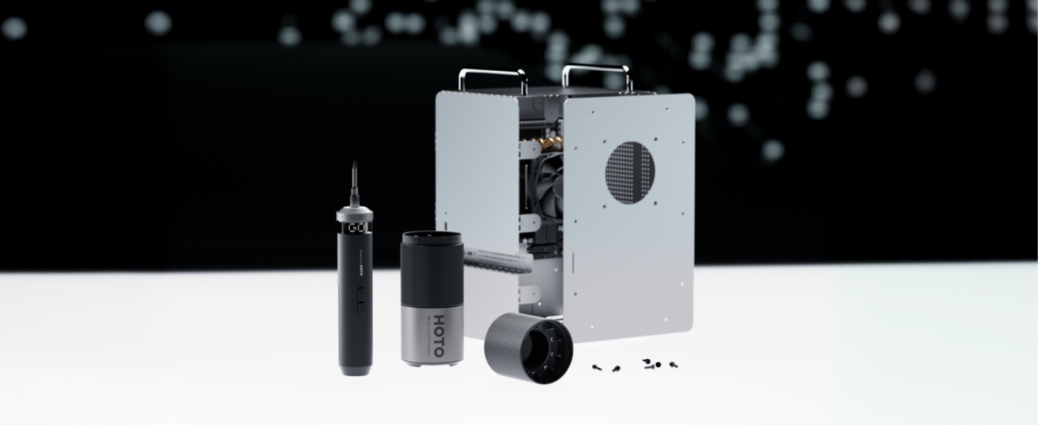 HOTO PixelDrive: Електродриль з інтелектуальним дисплеєм, 6 рівнів крутного моменту, 2000 mAh, USB-C, 30 біт, 1/4 Hex. Ідеально для ремонту електроніки та дому.