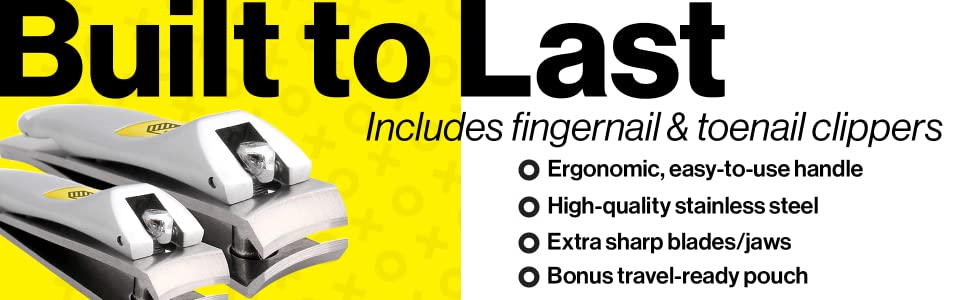 Набір ножиць для нігтів Harperton Klipit (для рук та ніг) з нержавіючої сталі, сріблястий, унісекс