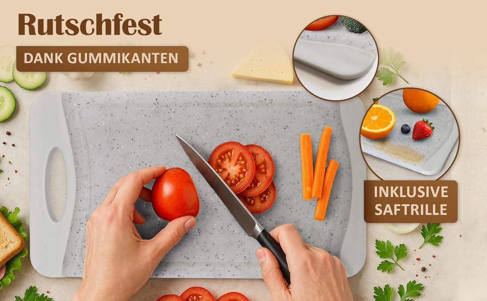 Набір дощок для сніданку NEOFLAM® 4 шт. 25x14 см - дошки для нарізання з нержавіючої сталі, BPA-free, антибактеріальні, з жолобом для соку, чорні, під миття в посудомийній машині