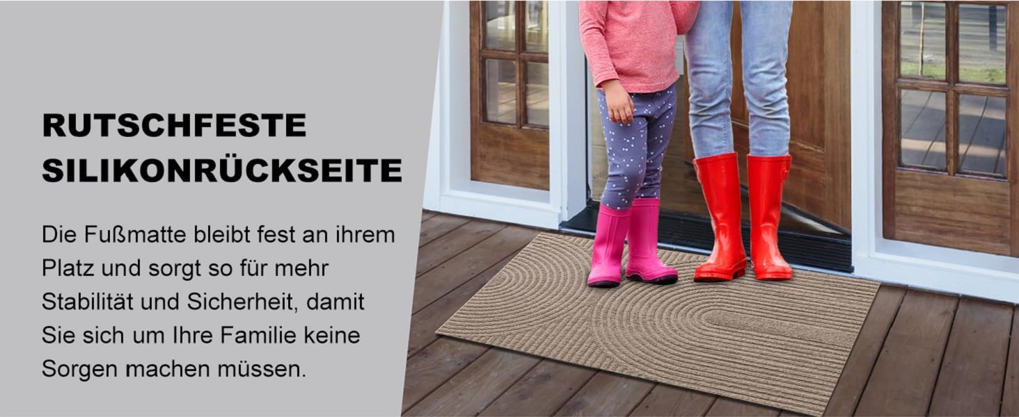 Килимок для дому та вулиці 43x76 см - антиковзкий, водонепроникний, легко миється. Килимок для входу, тераси, саду, коридору (темно-сірий)