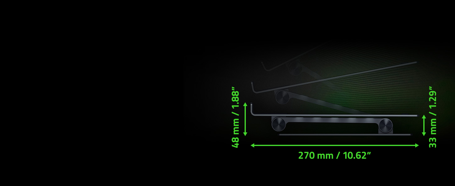 Підставка для ноутбука Razer Adjustable - Регульована, для екранів до 18 дюймів, алюміній, вентиляція, білий/чорний