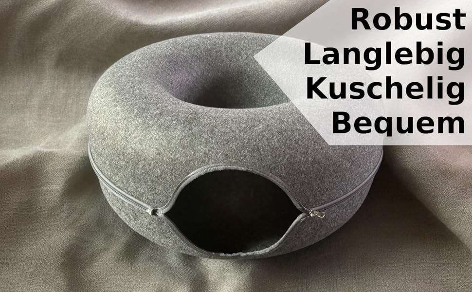 PAWSAGE® Бункер для котів з фетру, XL, 60*60*28 см, лежанка для котів, міцний фетр