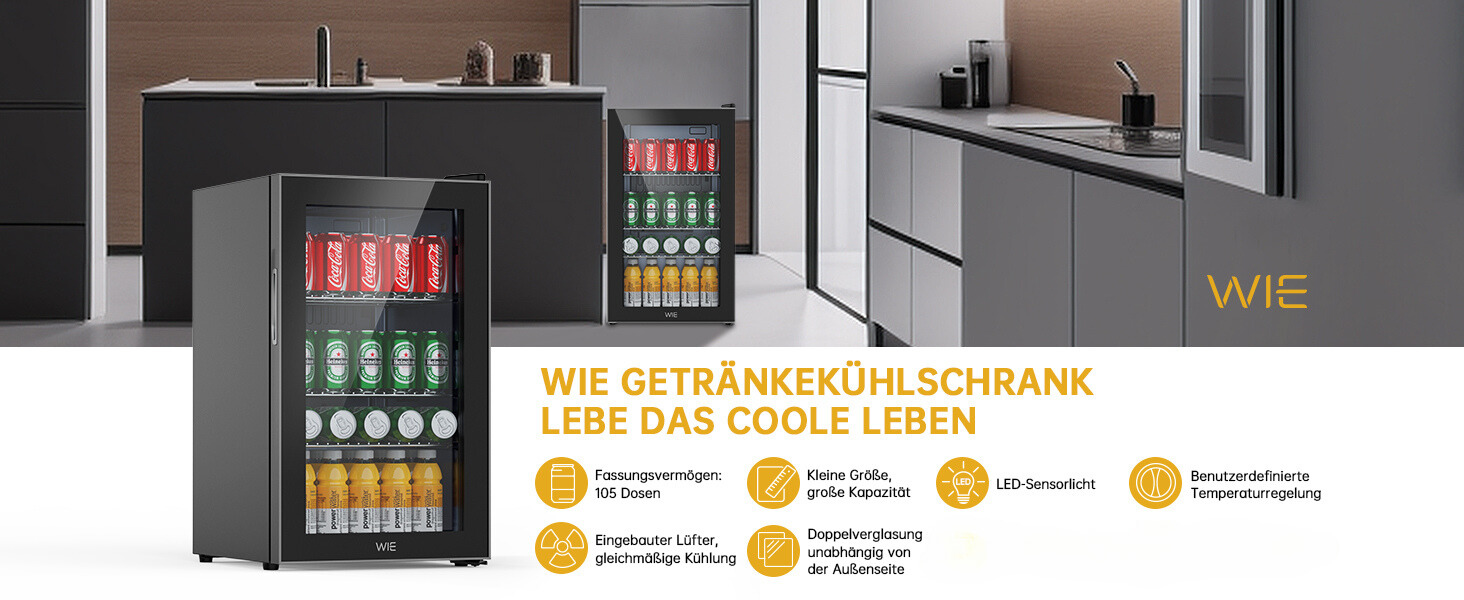 Міні холодильник WIE 70 літрів з подвійними скляними дверима, регульованими полицями для дому, кухні, бару, офісу. Для соди, пива, вина. Тиха робота, 105 доз.