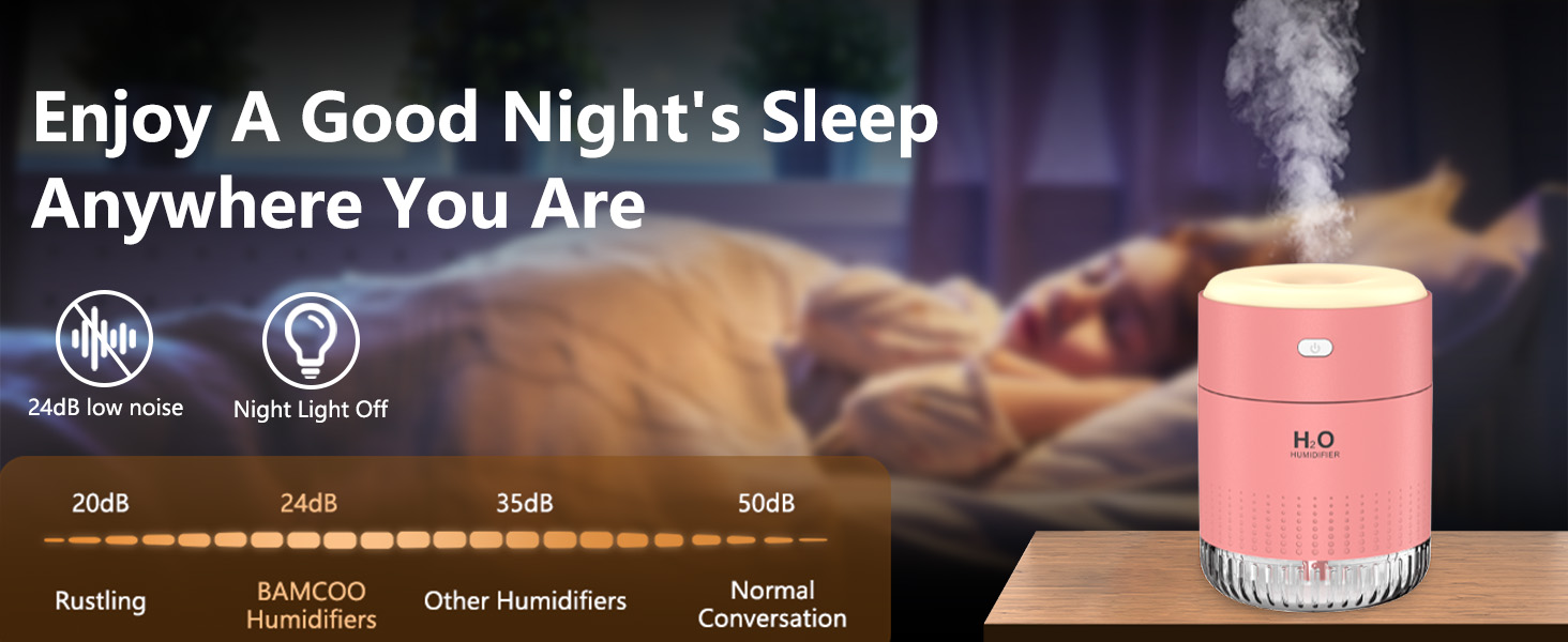 Ультразвуковий зволожувач повітря Mini AIR Humidifier з LED-підсвіткою (зелений/рожевий)