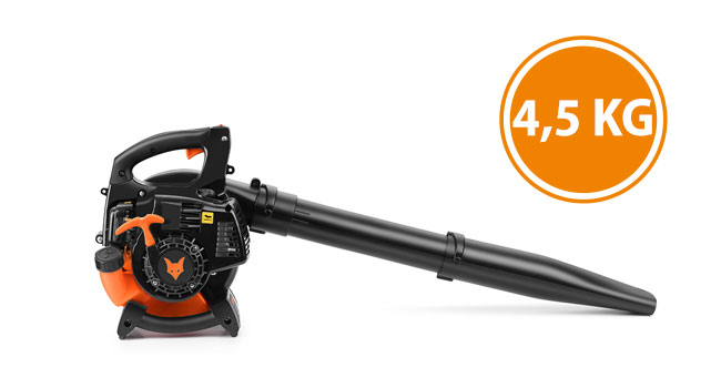 Бензиновий повітродув FUXTEC FX-LB126ECO, 2-тактний двигун 1 к.с., 0,7 кВт, 60 м/с, 4,5 кг, 450 мл
