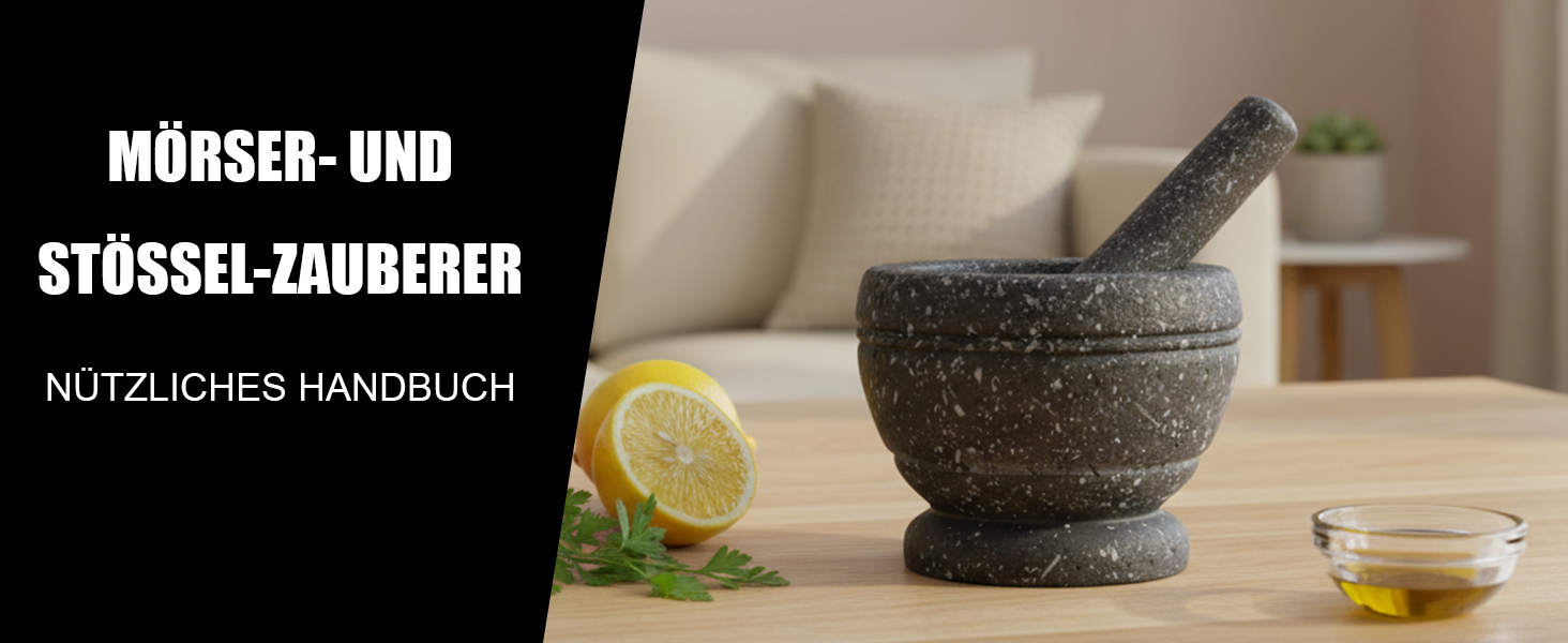 Набір для дроблення спецій та трав DEWIN: ступка та пестик з неслизьким дном (сірий)