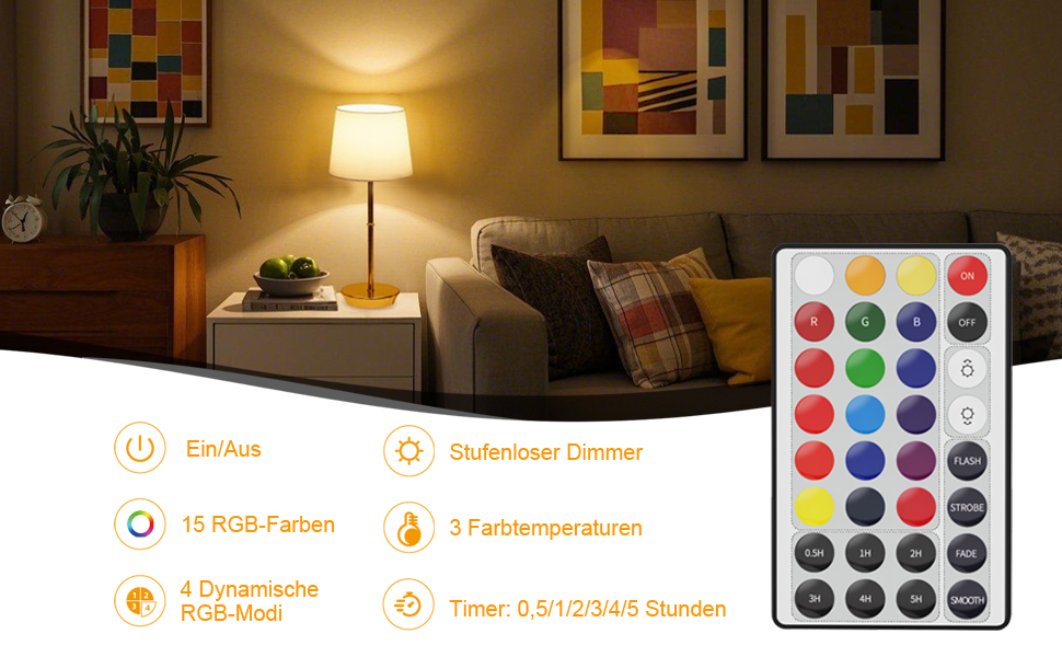 Бездротова настільна лампа з акумулятором 5000mAh, LED, сенсорне управління, RGB, з пультом, для спальні, вітальні, їдальні – (латунь)