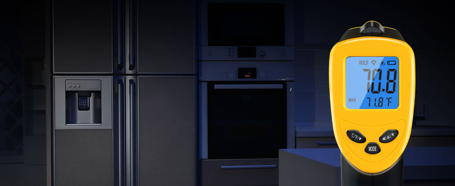 Інфрачервоний термометр Etekcity -50°C до +450°C (610°C) - цифровий лазерний термометр для кухні, піци, гриля, випічки