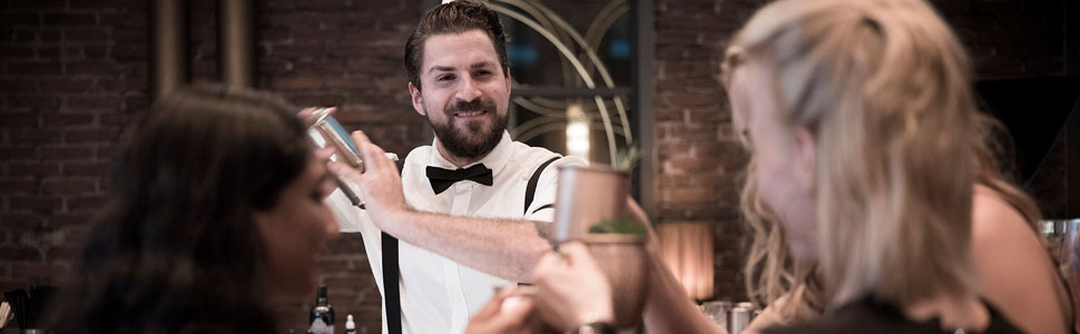 Набір для коктейлів Moscow Mule: 2 кухлі 500 мл, мірний стакан 5cl, барна ложка 27 см, чорна преса для лайму, харчова мідь, подарункова коробка