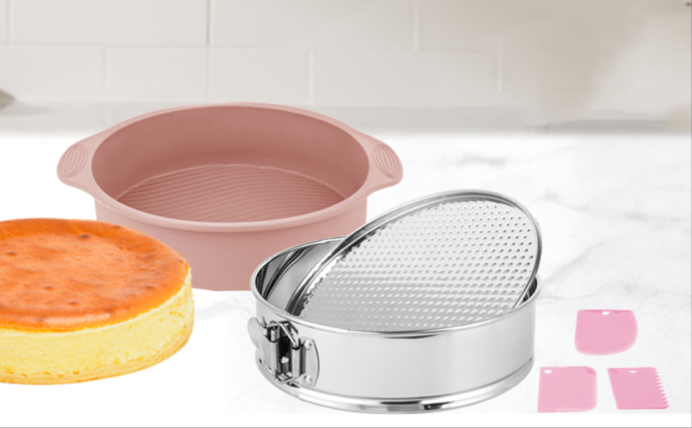 Форма для випічки Hikaproligt з нержавіючої сталі, Ø 26 см, кругла, з антипригарним покриттям та захистом від протікання, знімний дно, для чізкейків та тортів