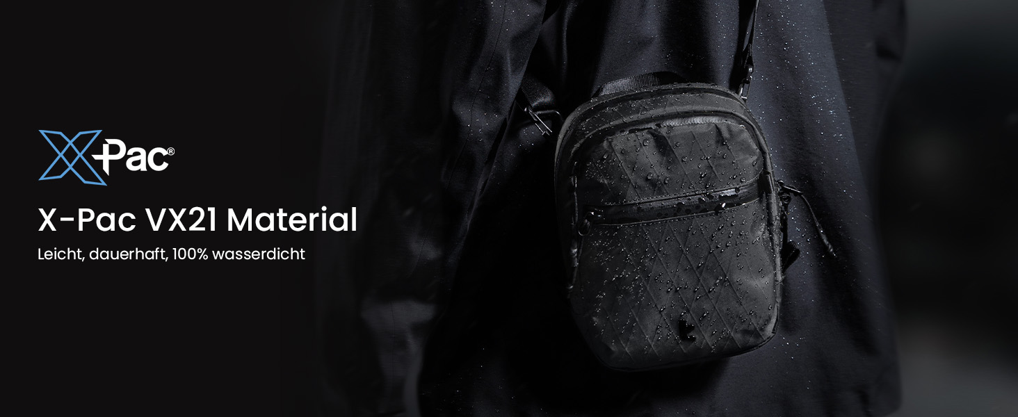 Сумка-месенджер tomtoc з RFID-захистом та захистом від крадіжок, матеріал X-Pac, чорна, унісекс